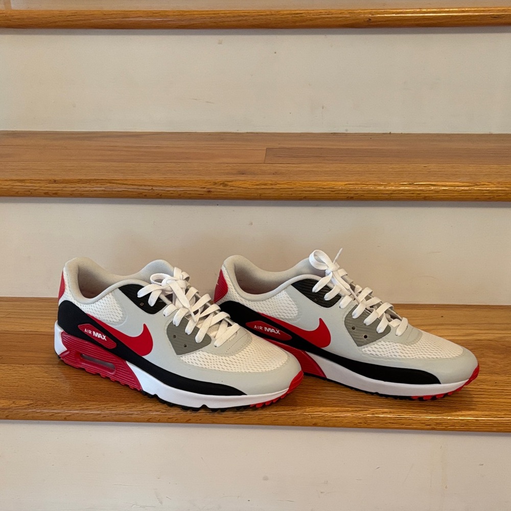 Nike Air Max White and Red with Black Accents